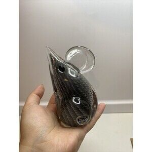 FM Konstglas Ronneby Sweden Handcrafted Glass Blown & Mouse Figurine/paperweight